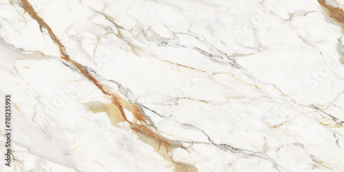 White marble with golden brown and grey veins; Italian blanco catedra stone texture for digital wall and floor tiles; used interior kitchen or bathroom design
