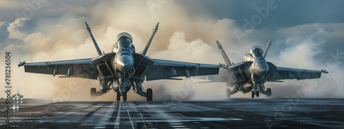 fighter jets taking off on the carrier aircraft, military background, navy aircrafts, dusty piles, Stupidity and smoke , war , Military exercises, marine scenes, air force