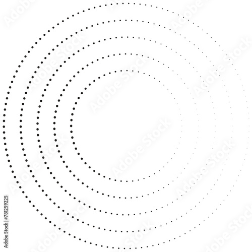 dotted circular lines and halftone pattern for decoration