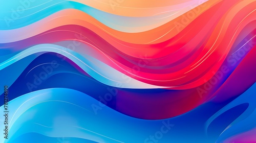 Dynamic abstract artwork with smooth wavy lines flowing seamlessly into each other, featuring a bright color palette