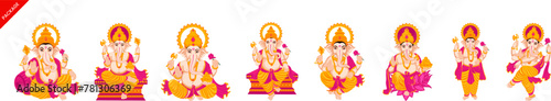 Happy Ganesh Chaturthi, Ganesh illustration Package