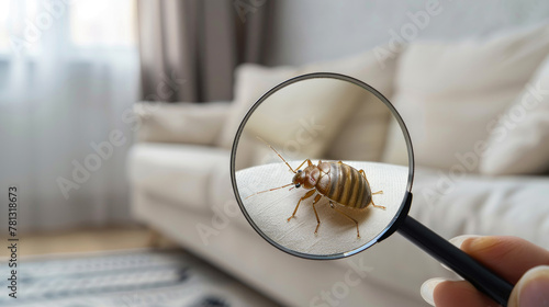 Bedbugs on the couch in the living room.