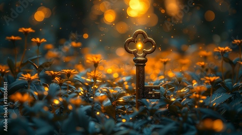 A depiction of a key as a symbol of good luck