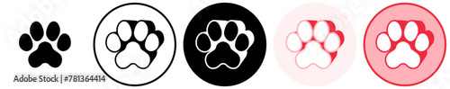 Set trendy bobcat footprints icon. paw print symbol pictogram vector illustration