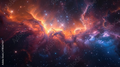 Nebulous formations resembling celestial brushstrokes, painting the universe with vibrant hues.
