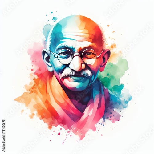 mahatma gandhi illustration on white