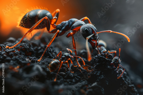 Ants Crawling in Their Habitat