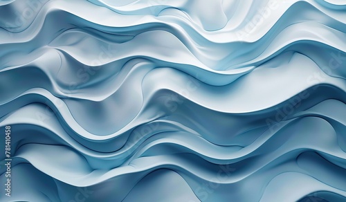 Abstract blue wave pattern background with fluid silk texture