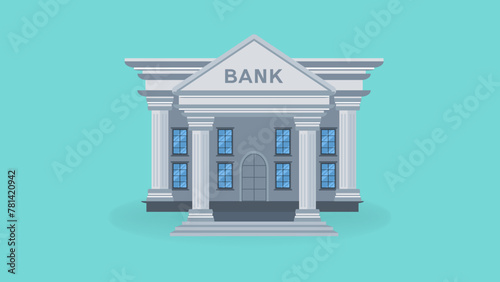 bank building vector illustration with flat design style