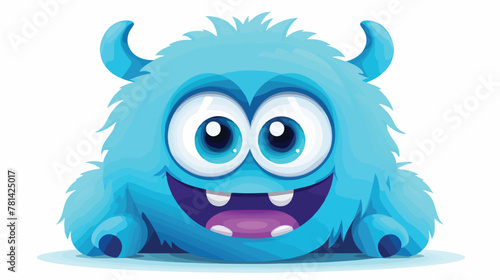 Illustration of a one-eyed blue monster on a white
