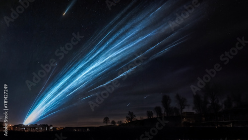 Coda di Cometa nel Cielo Notturno- Spettacolare Corsa tra le Stelle