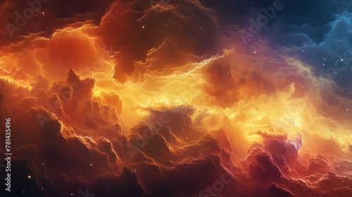 Nebula cloudscape in vibrant cosmic colors