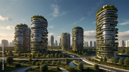 A modern ecological city with a developed infrastructure.generative.ai