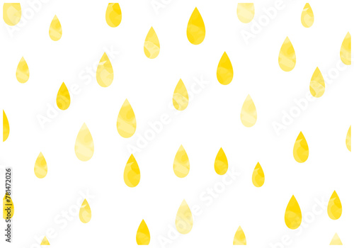 梅雨の雨が降る水滴パターン背景1黄色