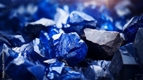 Closeup photograph of raw cobalt ore extracted from cobalt mine