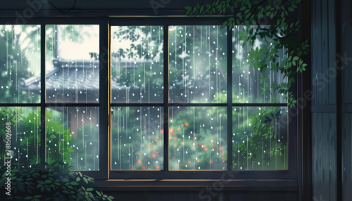 The rhythmic tapping of raindrops on the windowpane creates a soothing lullaby for a peaceful afternoon nap