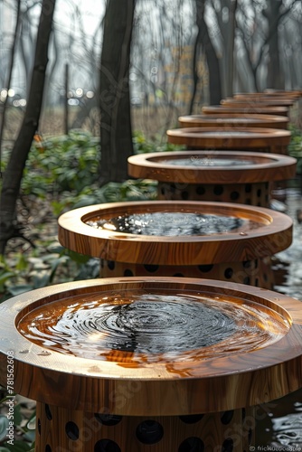 Bioacoustic urban installations mimicking nature sounds to reduce stress are placed in parks.