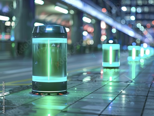 Portable force field generators for personal safety, demonstrated in urban night scenes.