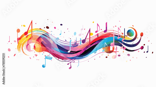 Music note melody sound clipart vector illustration