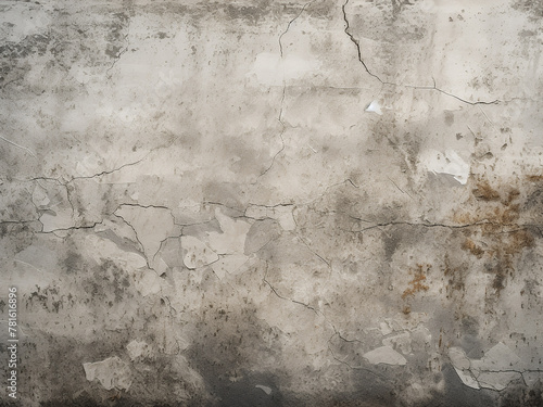 Cracks and scratches on concrete wall provide background texture