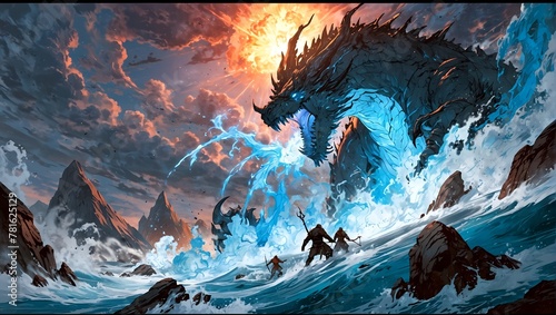 "From the depths of Ginnungagap emerges a world of fire and ice, where the forces of creation and destruction are in constant flux. Use your creative genius to bring this epic battle to life in a styl