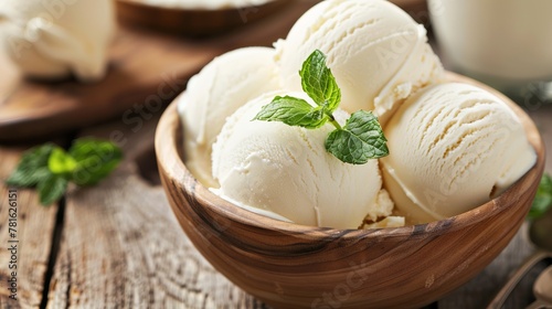 Cool off with a refreshing treat! Make your own organic vanilla ice cream with a hint of mint.