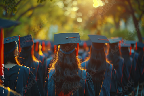 Group of People in Graduation Gowns and Caps