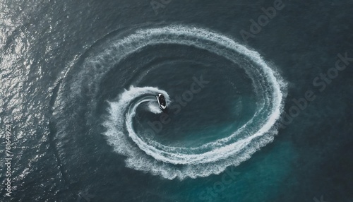 aerial view of a jet ski vashafaru haa alif atoll maldives indian ocean riding circles generative ai