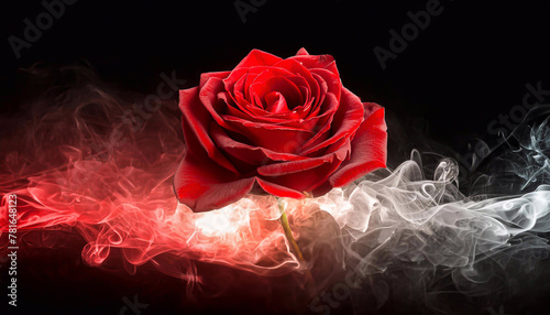 Makro kwiat, czerwona róża. Abstrakcyjne tło kwiatowe. Dekoracja ścienna. Tapeta kwiatowa, abstrakcja