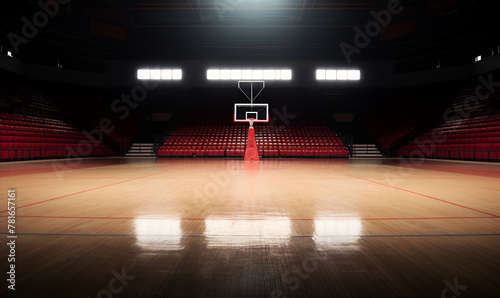 Empty Basketball Stadium Floor