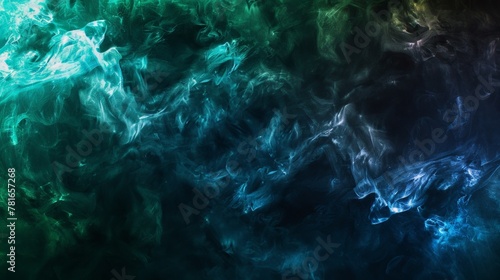 Colorful smoke swirl in dim space