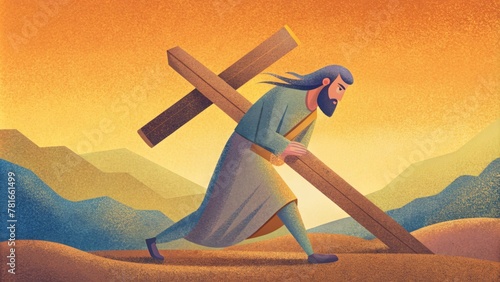 At the second station Jesus stumbles under the weight of the cross struggling to move forward as he bears the weight of the sins of the world.