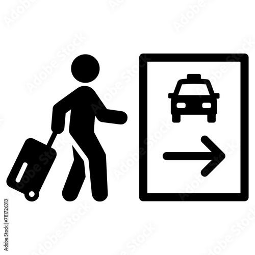 taxi icon, simple vector design