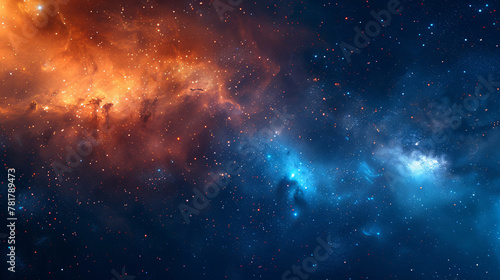 Digital space abstract graphic poster with galaxy and nebula