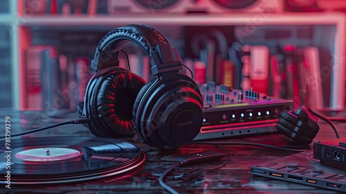 Rediscover the nostalgic charm of 90s wired headphones and vinyl records in a retro tech music session.