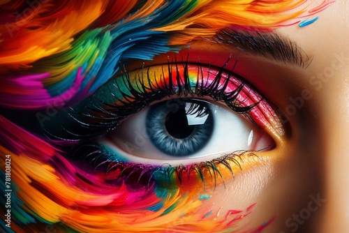 colorful eye on background