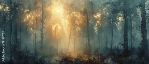 Layers of hushed gradients drape the woods in a cloak of ethereal beauty