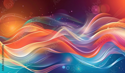 Vibrant abstract waves background with colorful gradients and flowing lines