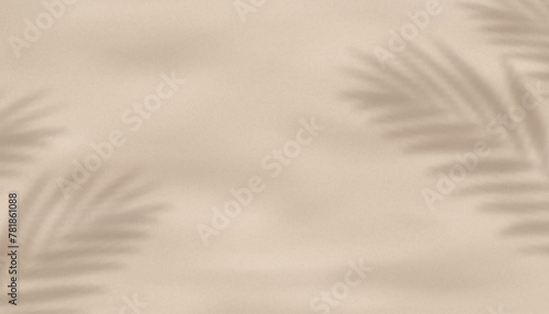 Sand beach texture background with palm leaves shadow,Coconut leaf Shadow on Brown Sandy Beach,Vector top view Sand Surface,Backdrop background Wide Horizon Desert dune for Summer Product Presentation