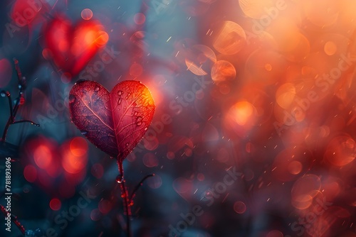 Enchanted Heart: A Valentine's Bokeh Dream. Concept Valentine's Day, Bokeh Photography, Romantic Photoshoot, Heart-shaped props, Dreamy lighting