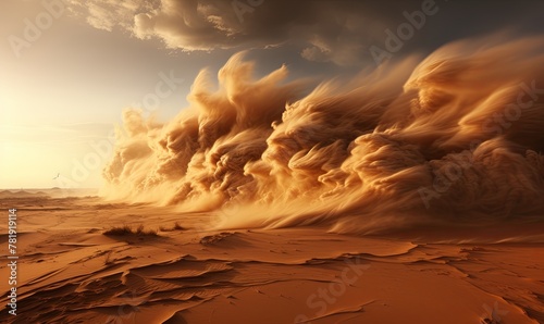 Massive Dust Cloud Engulfing Desert