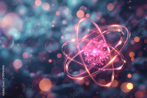 Abstract background of atoms Chemical reactions of atoms from different concepts.