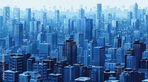 skyline of densely populated cities in the style of graphic comics.