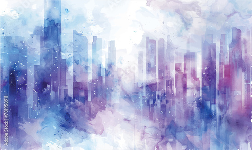 abstract blue violet city buildings pattern background