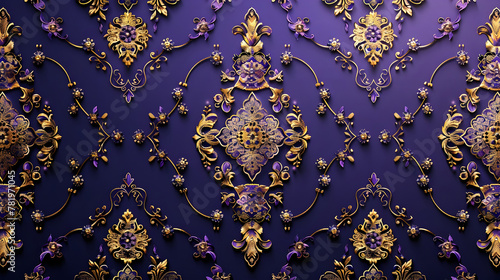 Elegant Thai Pattern Purple Backdrop A Captivating of Lai Elements