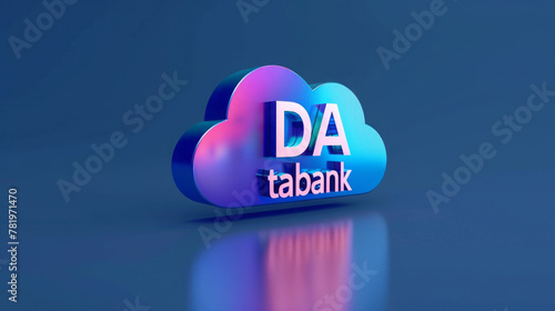Logo, inscription "DA tabank" on a data storage cloud service, clean and modern