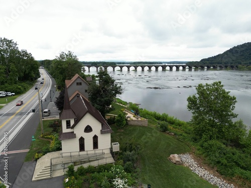 Cloudy sky over Rockville Bridge, Harrisburg, Pennsylvania