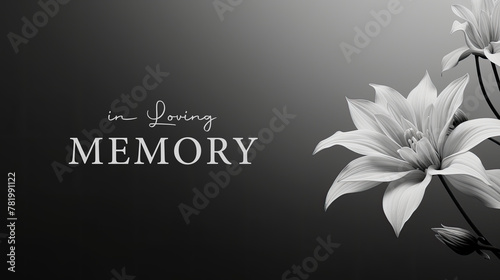 condolence card with lilly flower in loving memory illustration