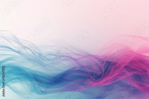 3D Rendering of Minimalist Abstract Background with Triple-Color Blend and Foggy Wind AI Image