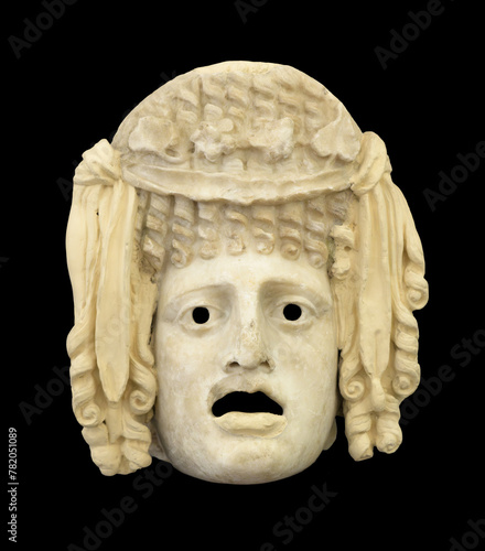 Graeco-Roman marble representation of a female theatrical mask